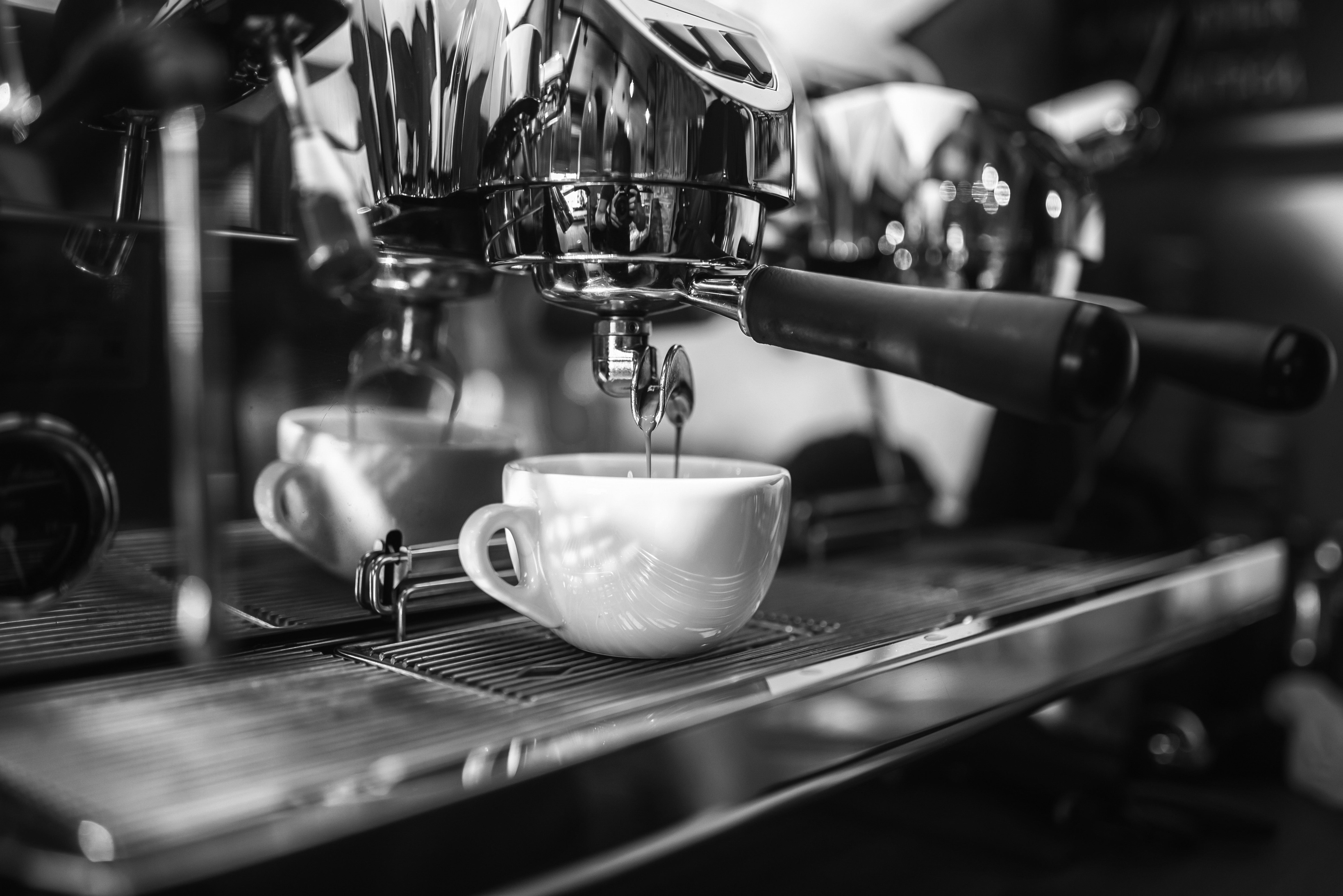 Pulling a shot of espresso